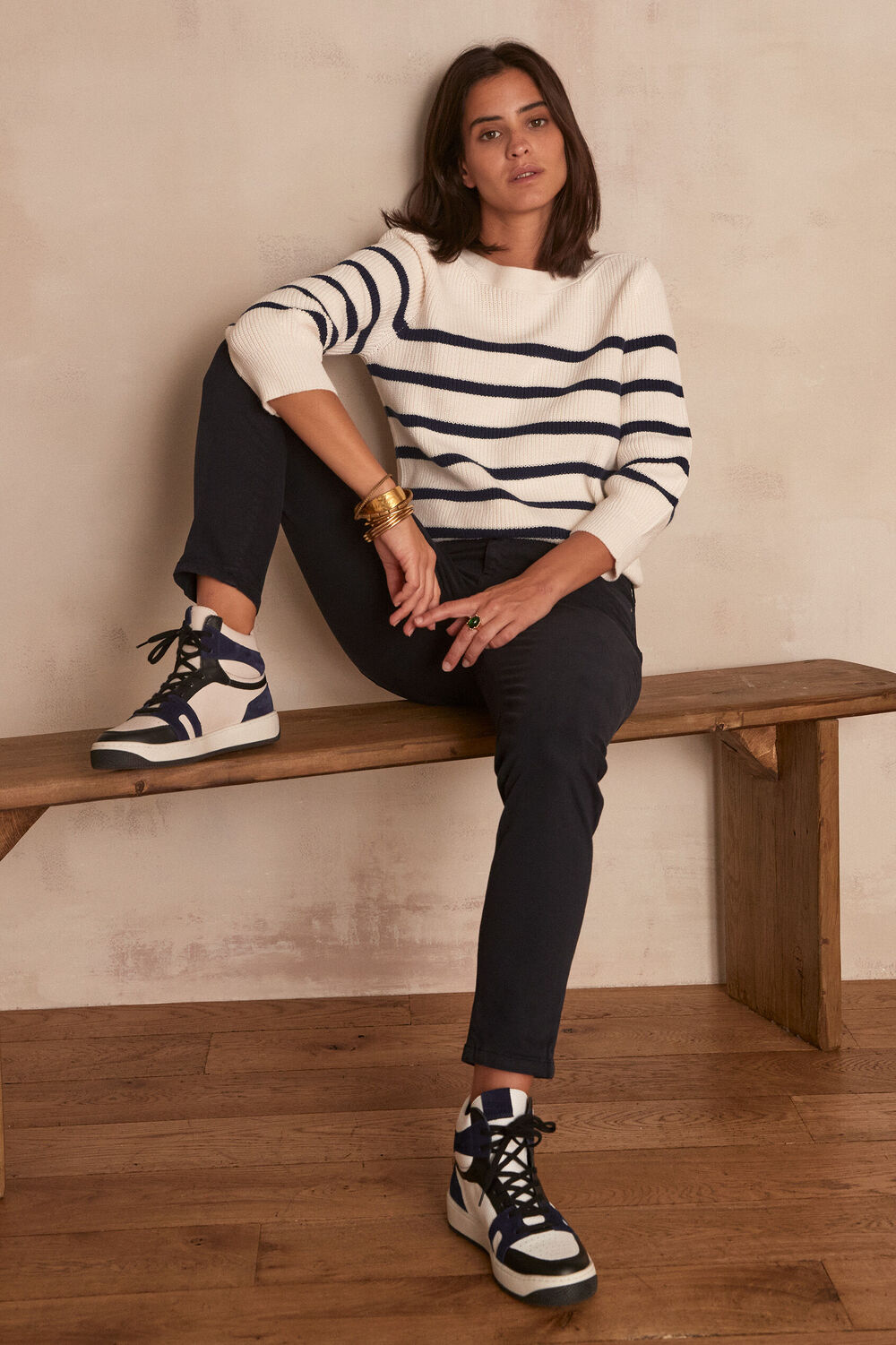 The iconic sultan navy slim-fit cotton satin jeans  navy blue.