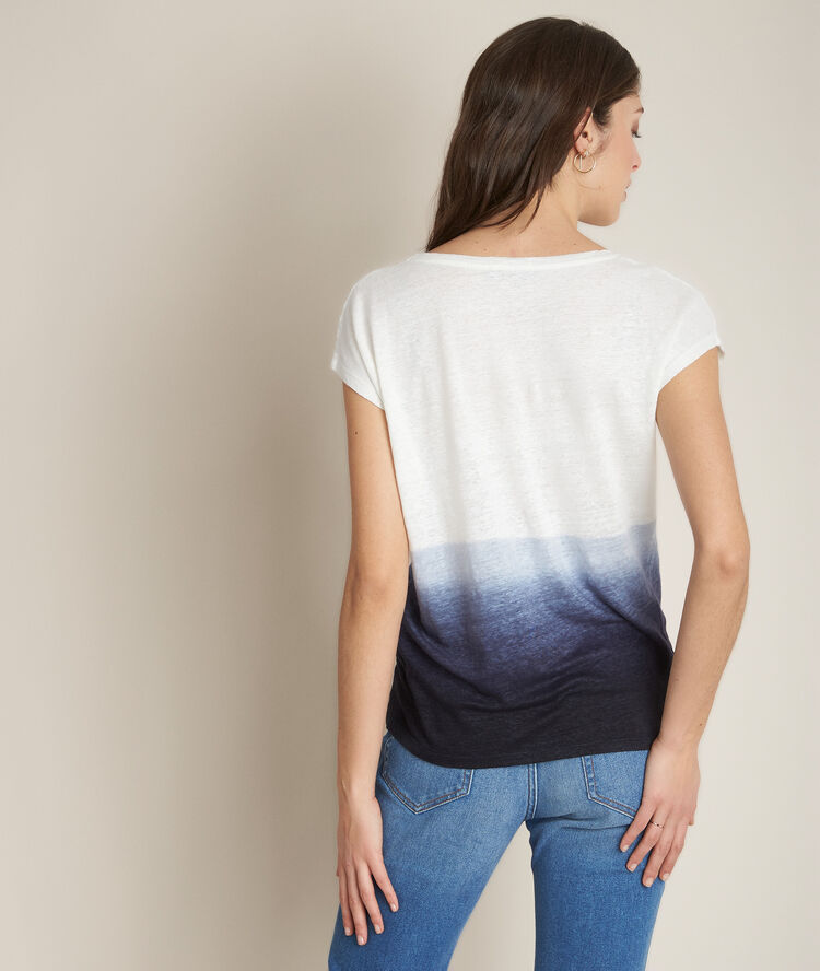 Ruban tie dye linen t-shirt pearly white.