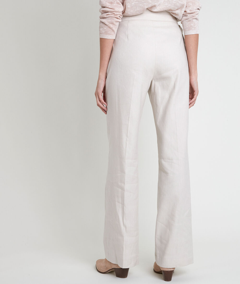 Filipo ecru linen blend wide-legged trousers ecru.
