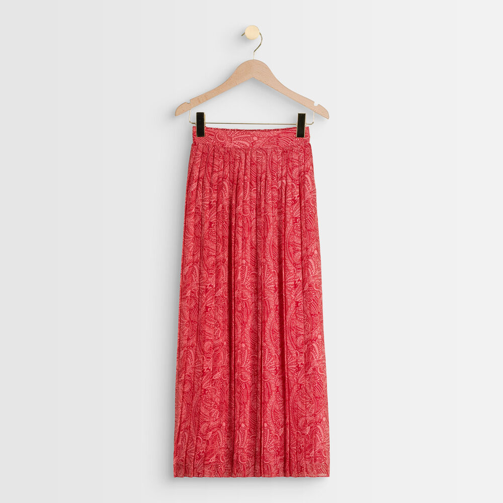 Eresse printed pleated maxi skirt bois de rose.