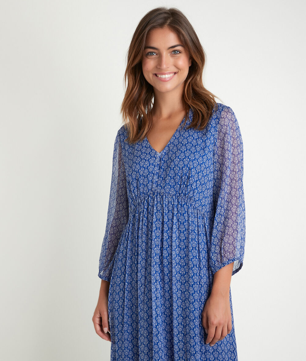 Claude bis printed maxi dress bleu klein.
