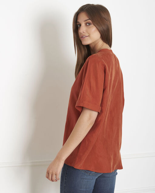 Venise mahogany loose-fitting top terracotta.