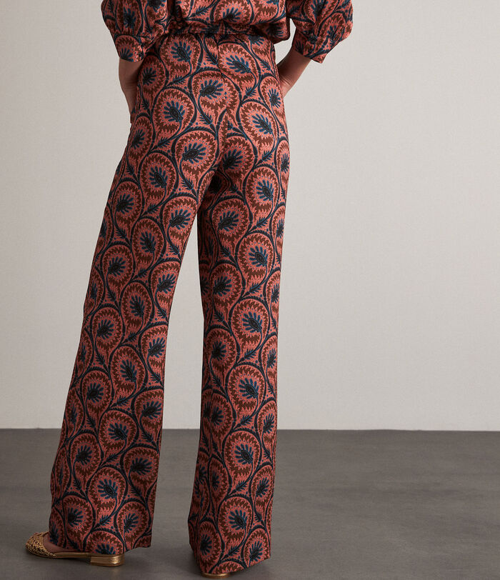 Leana flowing rosewood printed trousers PhotoZ | 1-2-3