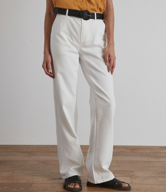 Leana white wide-leg cotton trousers PhotoZ | 1-2-3