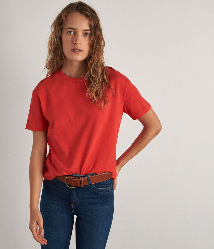 Calypso red organic cotton T-shirt
