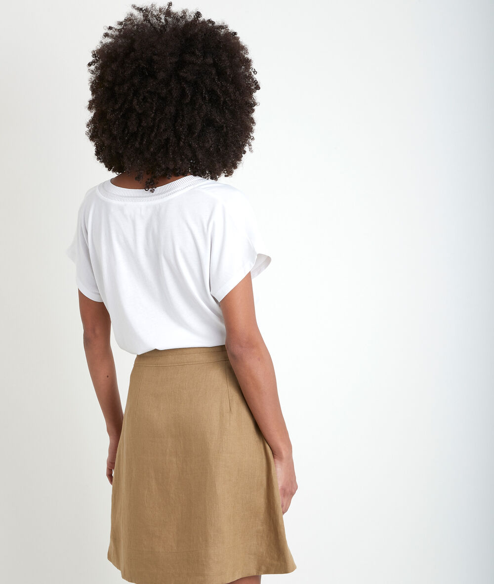Wicky ecru two-fabric t-shirt ecru.