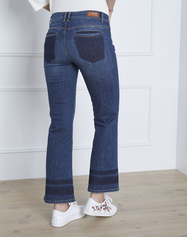 Chicago short flared indigo jeans dark indigo.
