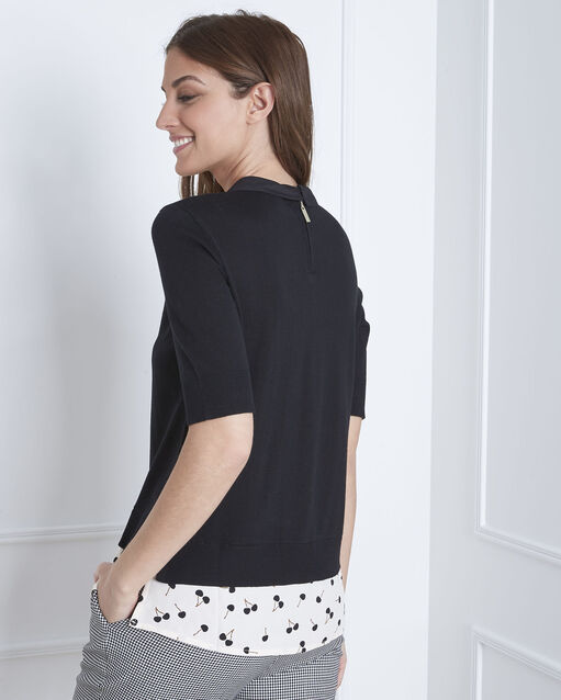 As blouse collar for black sweater black.