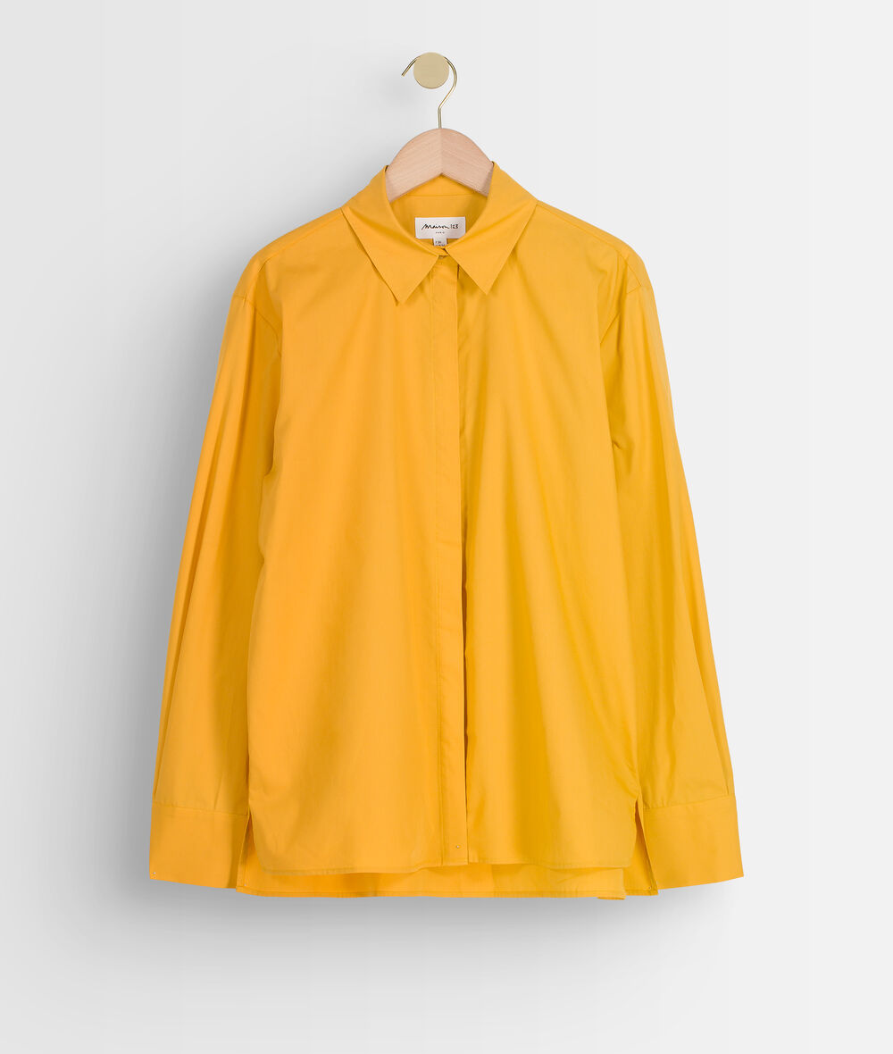 Esmeralda crisp yellow cotton shirt PhotoZ | 1-2-3