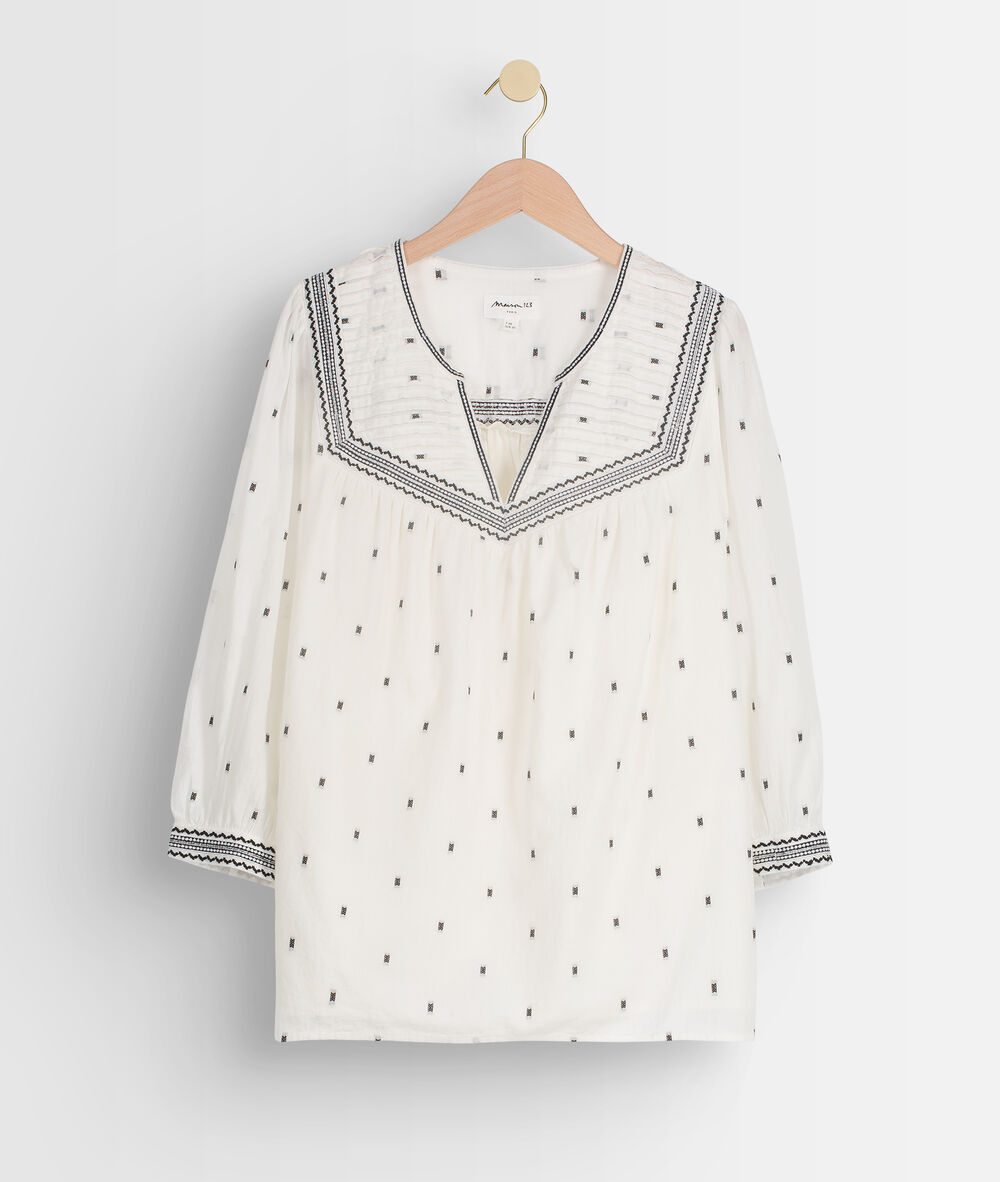 Talissa ecru embroidered blouse ecru.