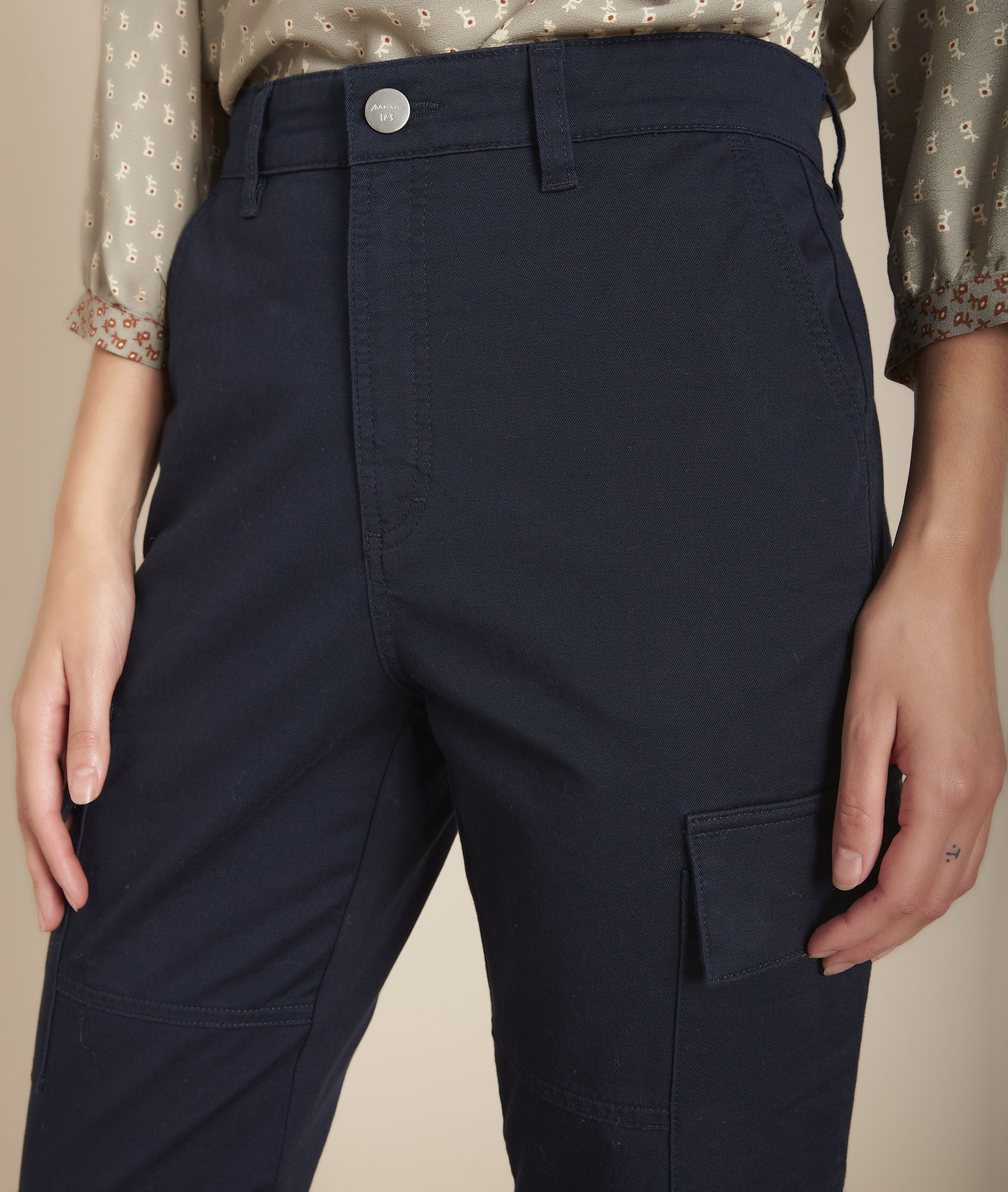 womens navy cargo trousers