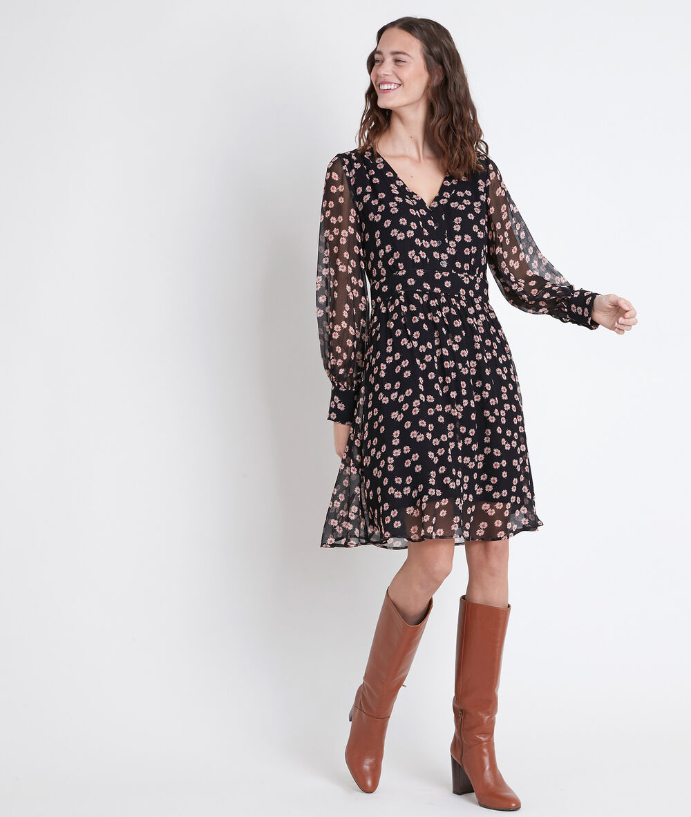 Noella floral print dress noir.