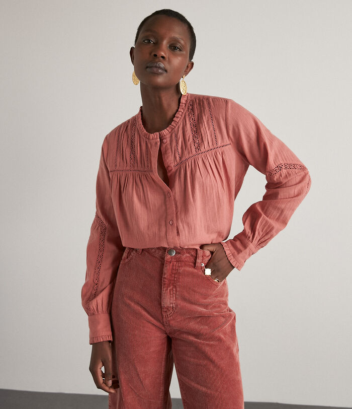 Tamara romantic rosewood cotton blouse PhotoZ | 1-2-3