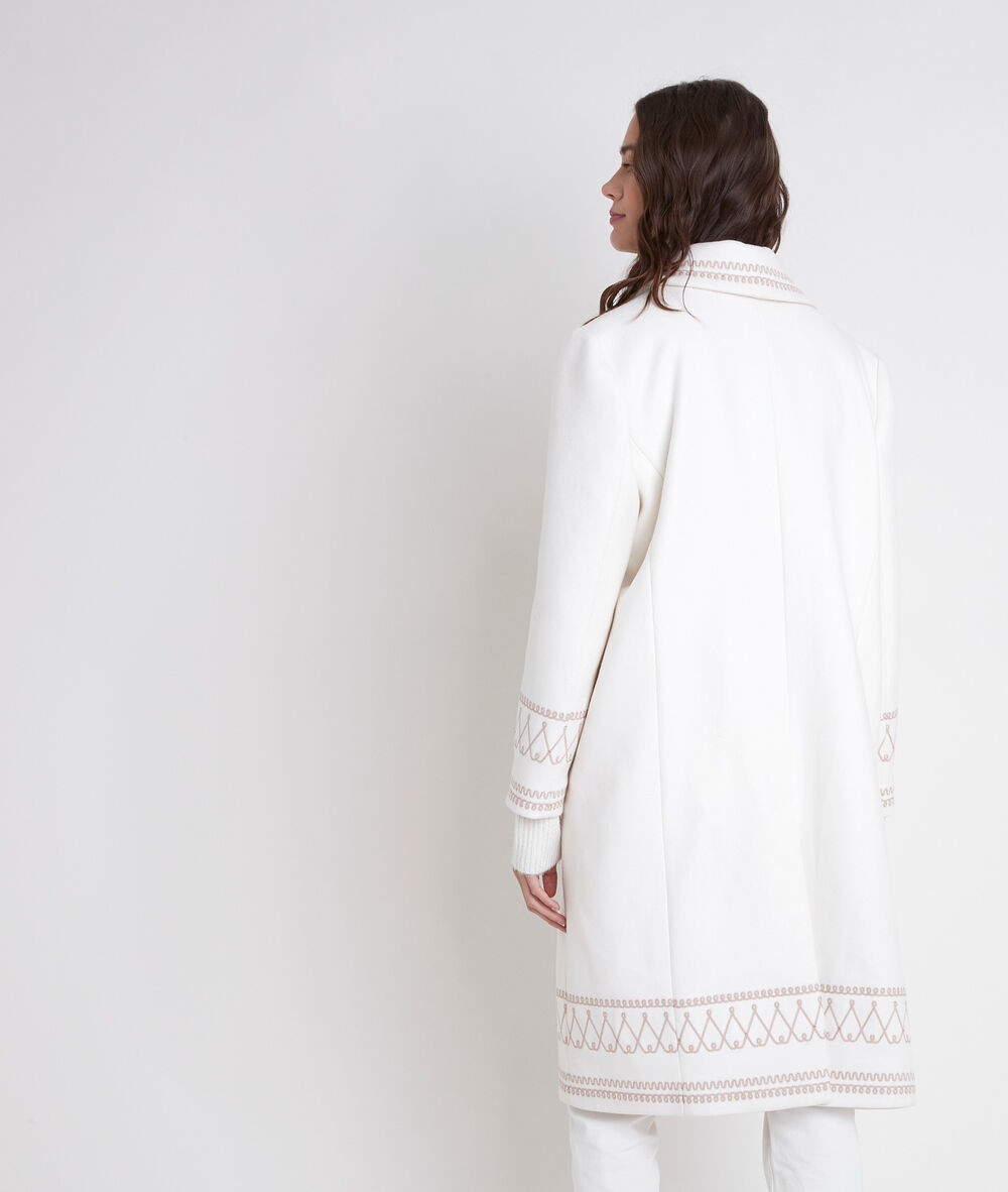 Oxana ecru embroidered coat ecru.