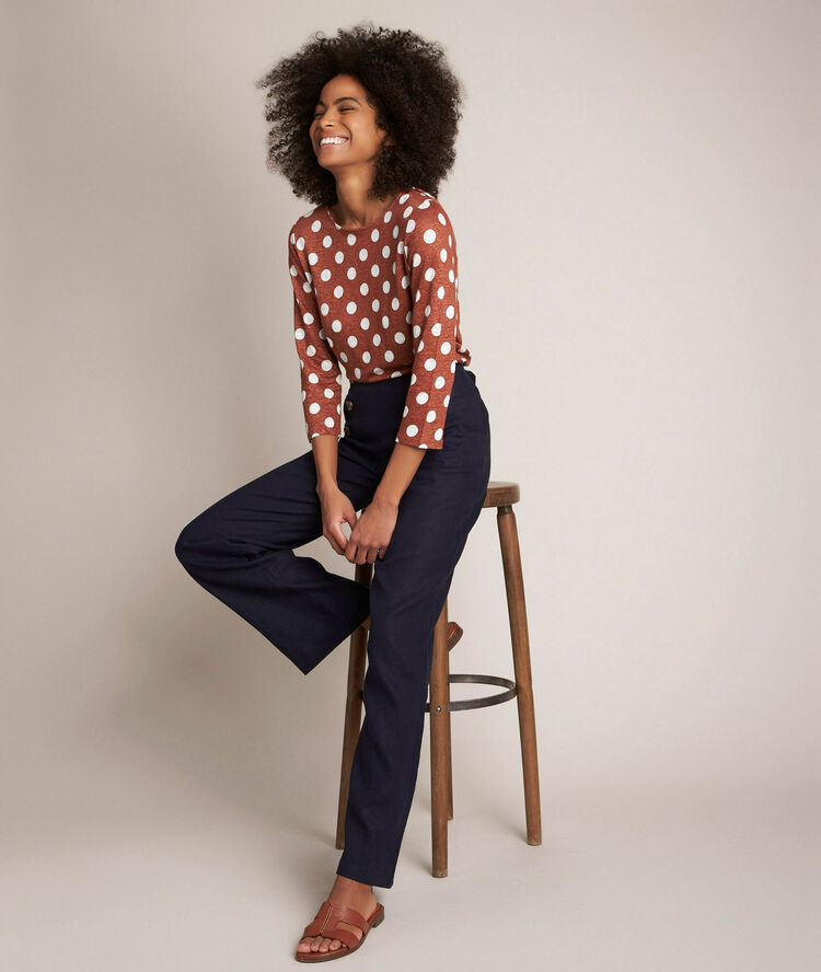 Rondande polka dot t-shirt cinnamon.
