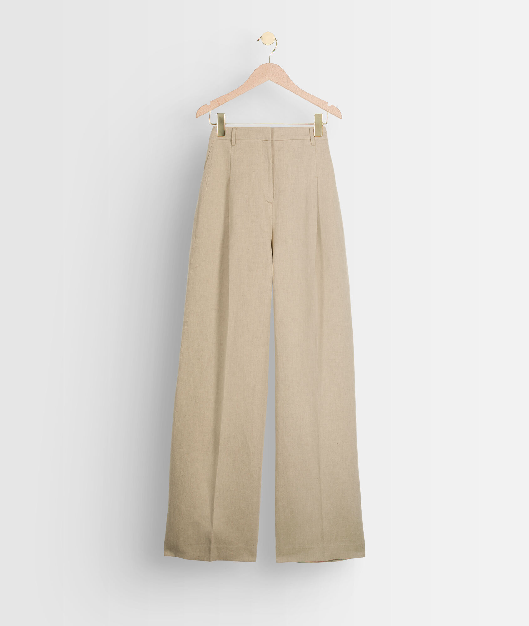 Stan beige wide-leg cotton and linen 