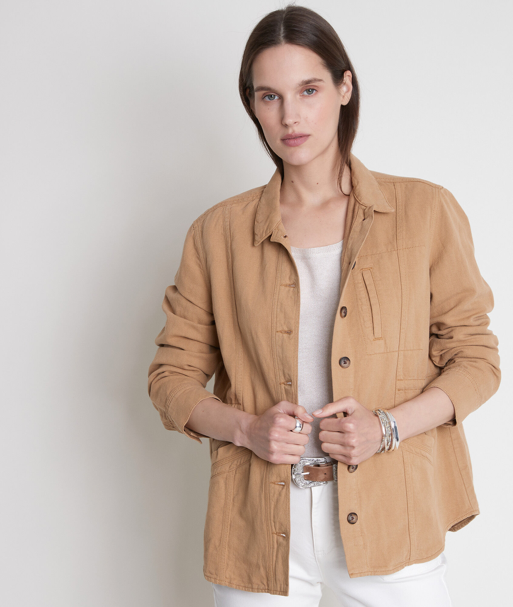 linen workwear jacket