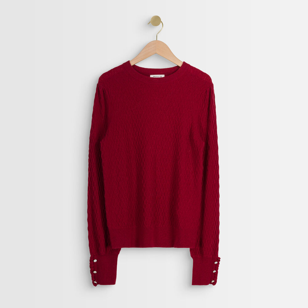 Alana red wool and cashmere jumper bourgogne.