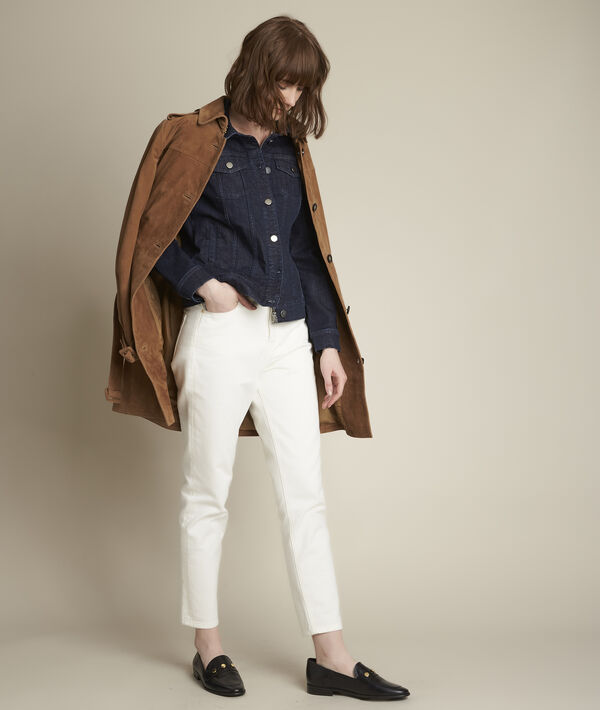 Qleo tan suede leather trench coat | 1-2-3 Qleo tan suede leather trench coat PhotoZ | 1-2-3