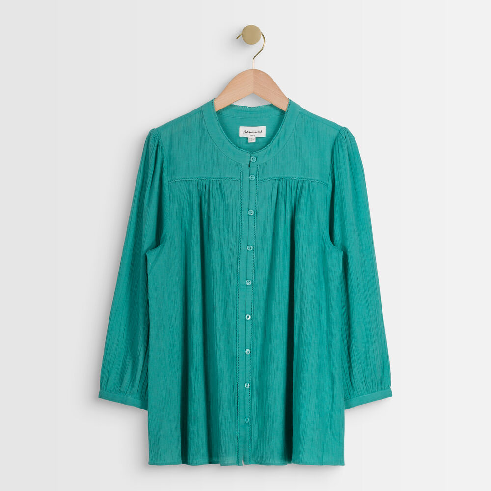 Tobby jade cotton blouse jade.