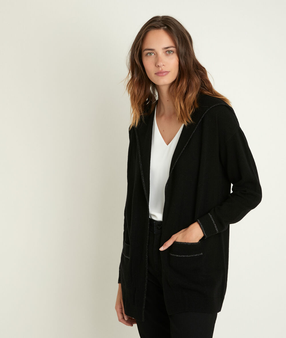 Ruth wool and cashmere cardigan noir.