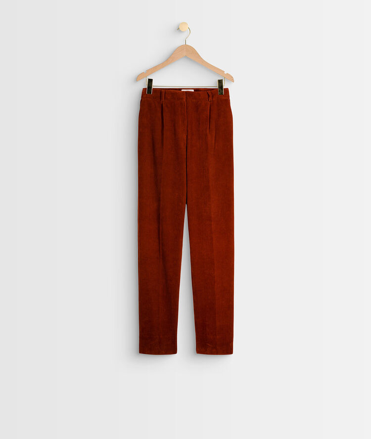 Isaure velvet cigarette trousers cannelle.
