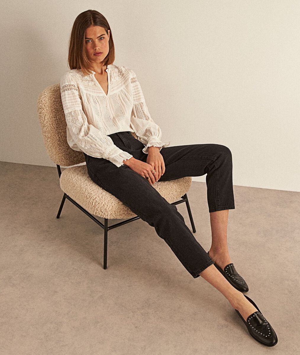 TEVI ecru linen blouse | 1-2-3 TEVI ecru linen blouse PhotoZ | 1-2-3