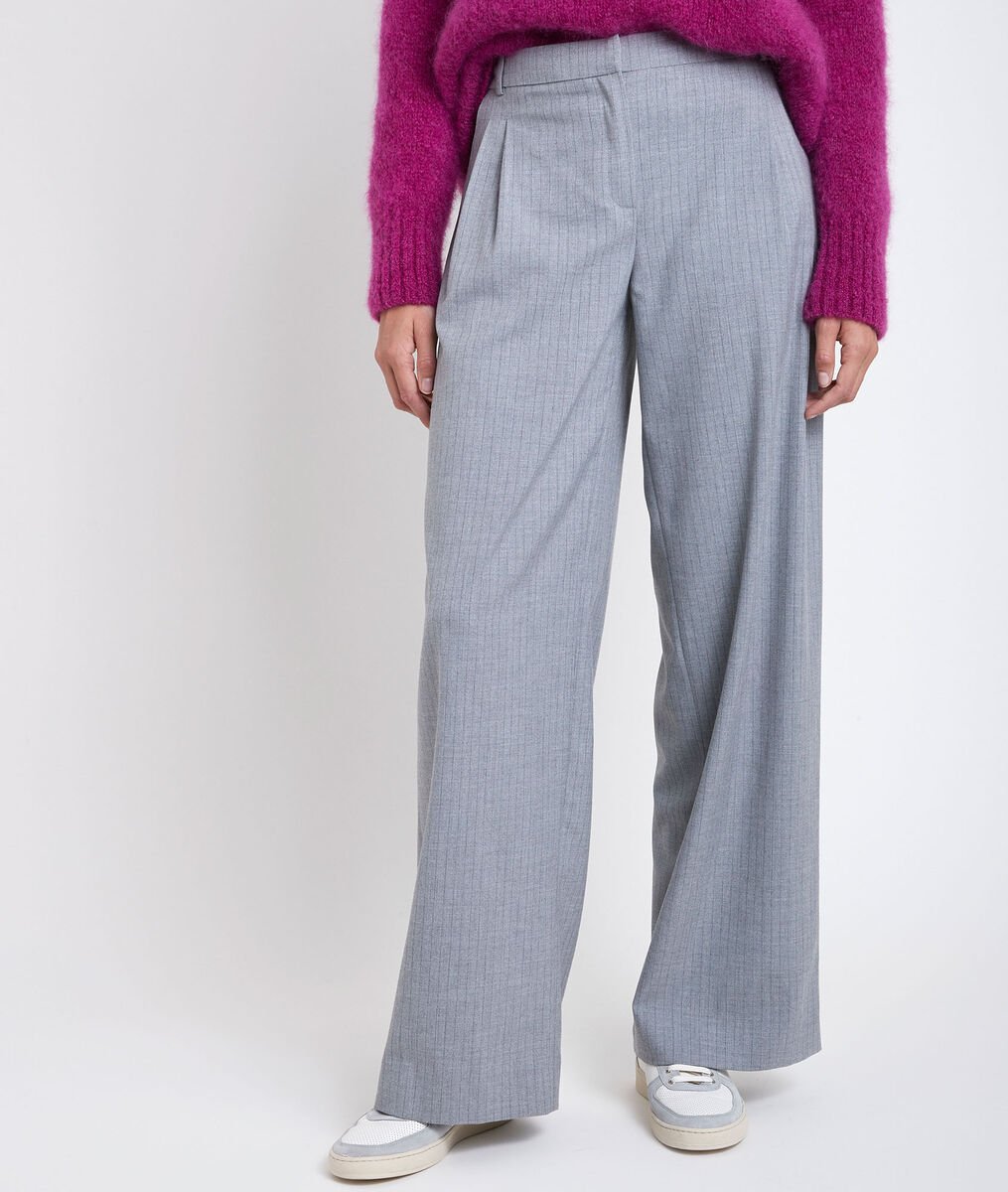 Marcel wide trousers with grey stripes | 1-2-3 Marcel wide trousers with grey stripes PhotoZ | 1-2-3
