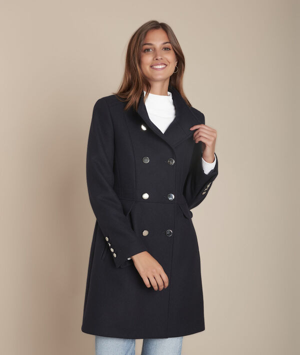 Jasmin navy double-breasted woollen coat | 1-2-3 Jasmin navy double-breasted woollen coat PhotoZ | 1-2-3