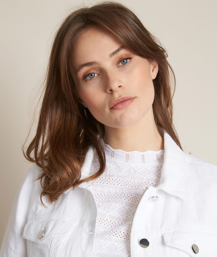 Clem white linen jacket white.