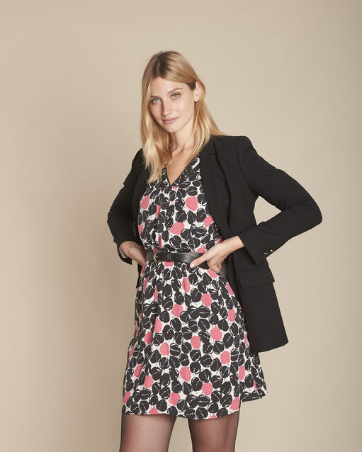 Icone pink printed dress with ladder stitch detail (2) - Maison 123