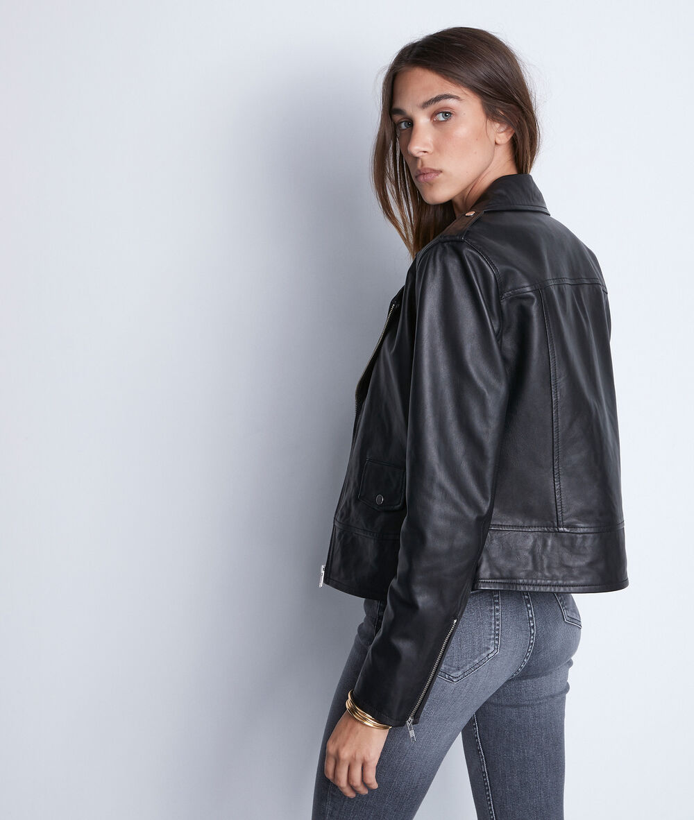 Tommy black leather jacket noir.