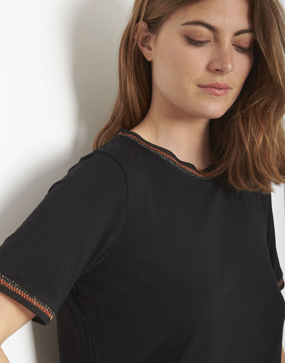Proove black T-shirt with ribbon details | 1-2-3 Proove black T-shirt with ribbon details PhotoZ | 1-2-3