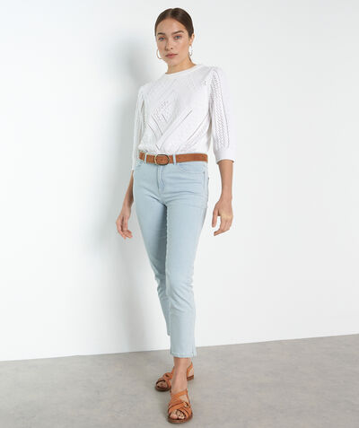 Adele blue striped slim-fit trousers  PhotoZ | 1-2-3