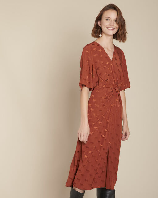 Imagine mahogany jacquard horse print dress (1) - Maison 123