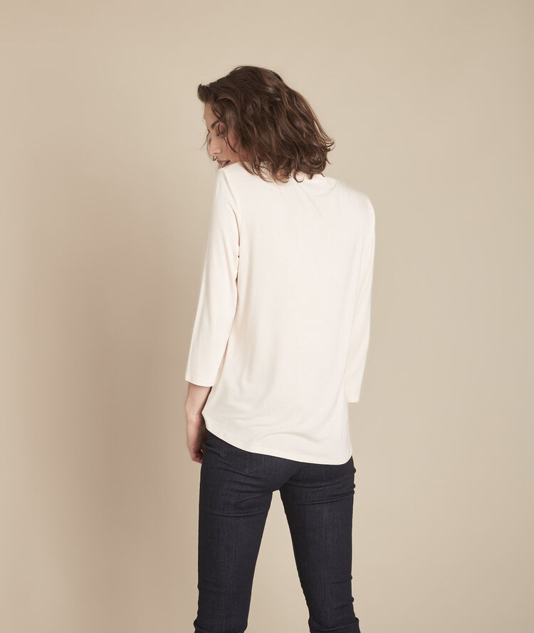 Genna powder pink v-neck dual-fabric blouse pink sand.