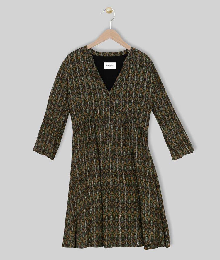 Calypso short printed dress nile green.