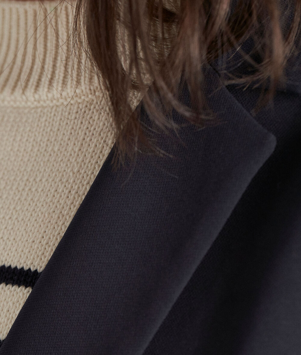 Florine navy microfibre jacket navy blue.