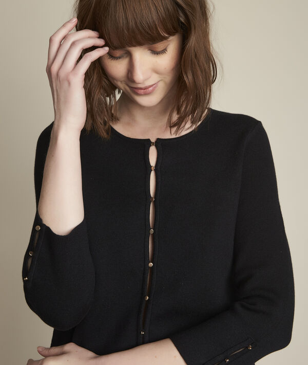 Dauphine black milano rib knit bolero | 1-2-3 Dauphine black milano rib knit bolero PhotoZ | 1-2-3