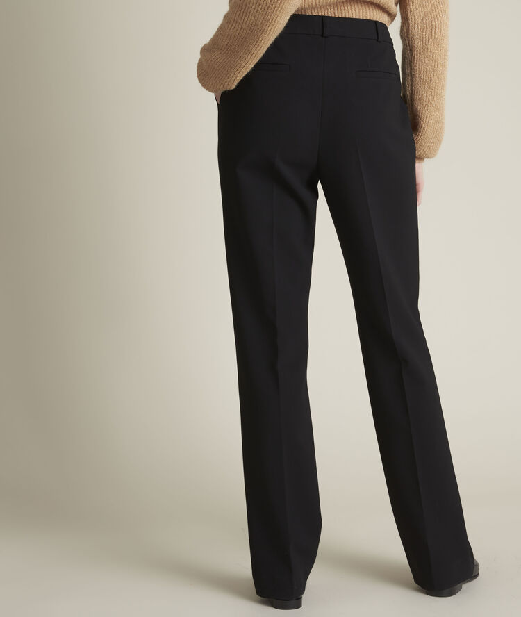 Enio straight leg microfibre trousers black.
