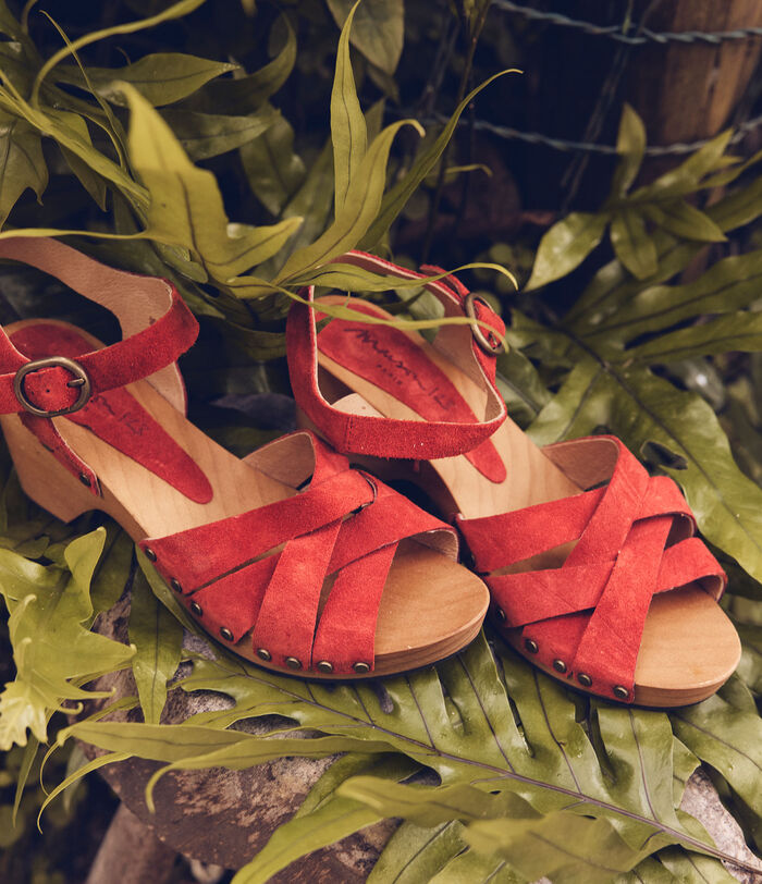 Sandales à talons en bois et cuir tommette Valeria PhotoZ | 1-2-3
