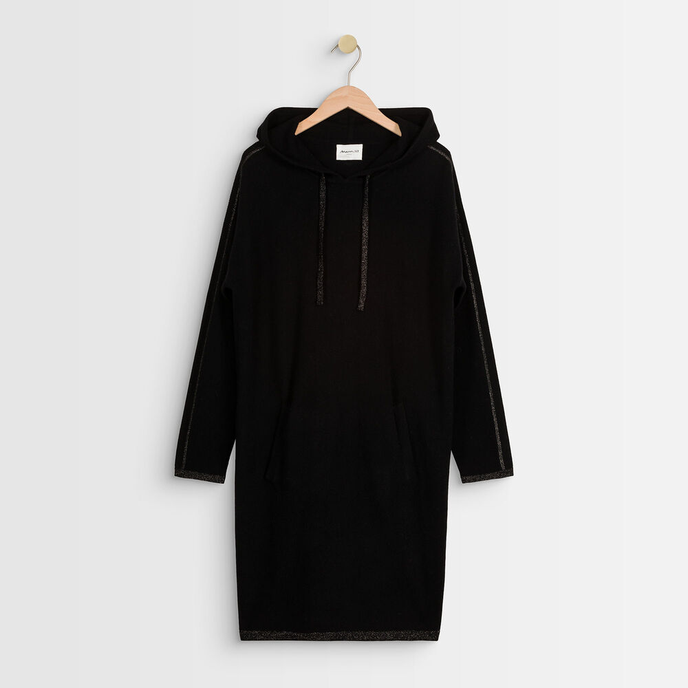 Rituel hooded cashmere dress noir.