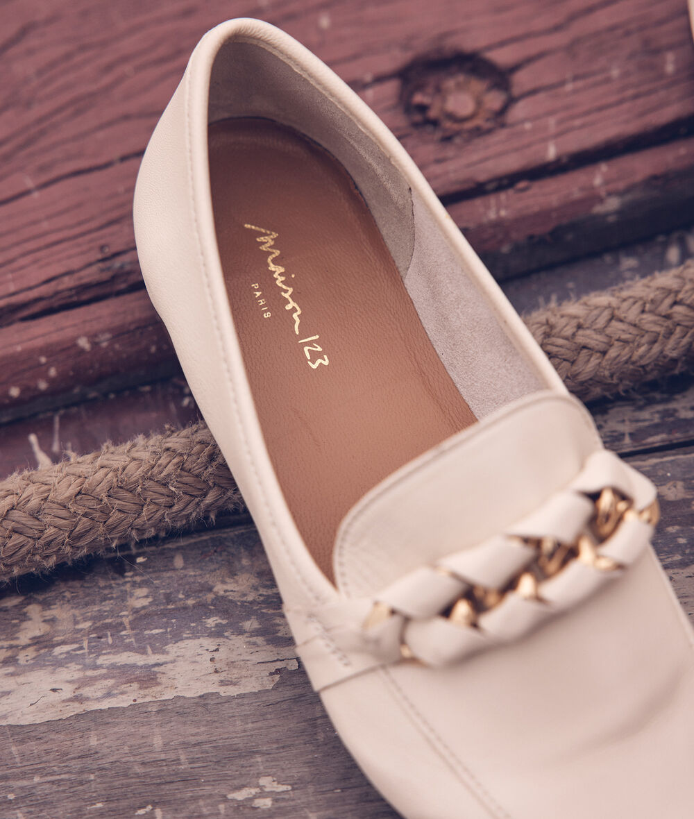 Valérie cream leather loafers PhotoZ | 1-2-3