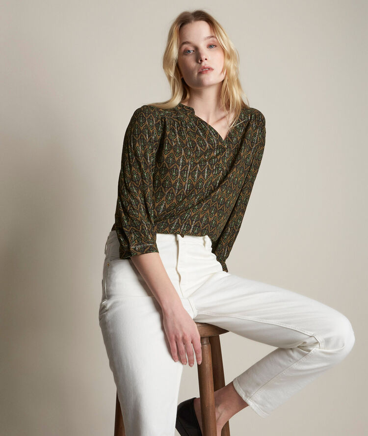 Elsa printed blouse nile green.