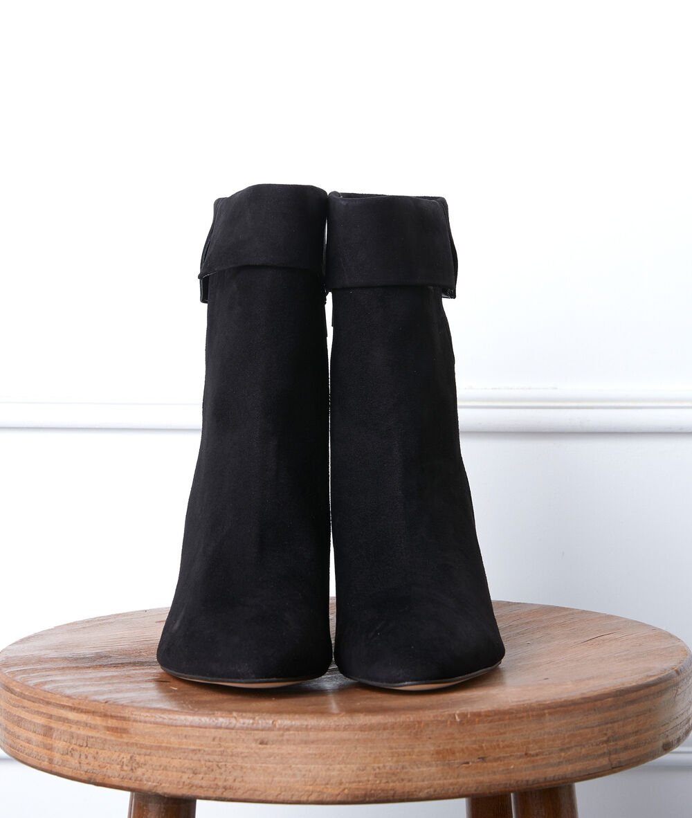 Valencia black high-heeled ankle boots noir.