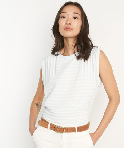 Malia sky blue striped sleeveless T-shirt  PhotoZ | 1-2-3