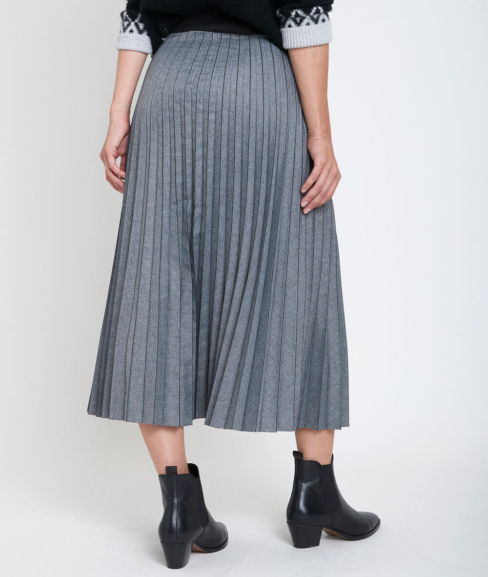 Grenade grey pleated maxi skirt gris pale.