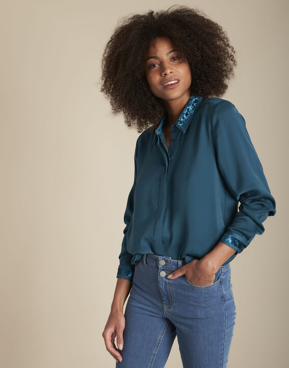 Maya cypress satin shirt PhotoZ | 1-2-3