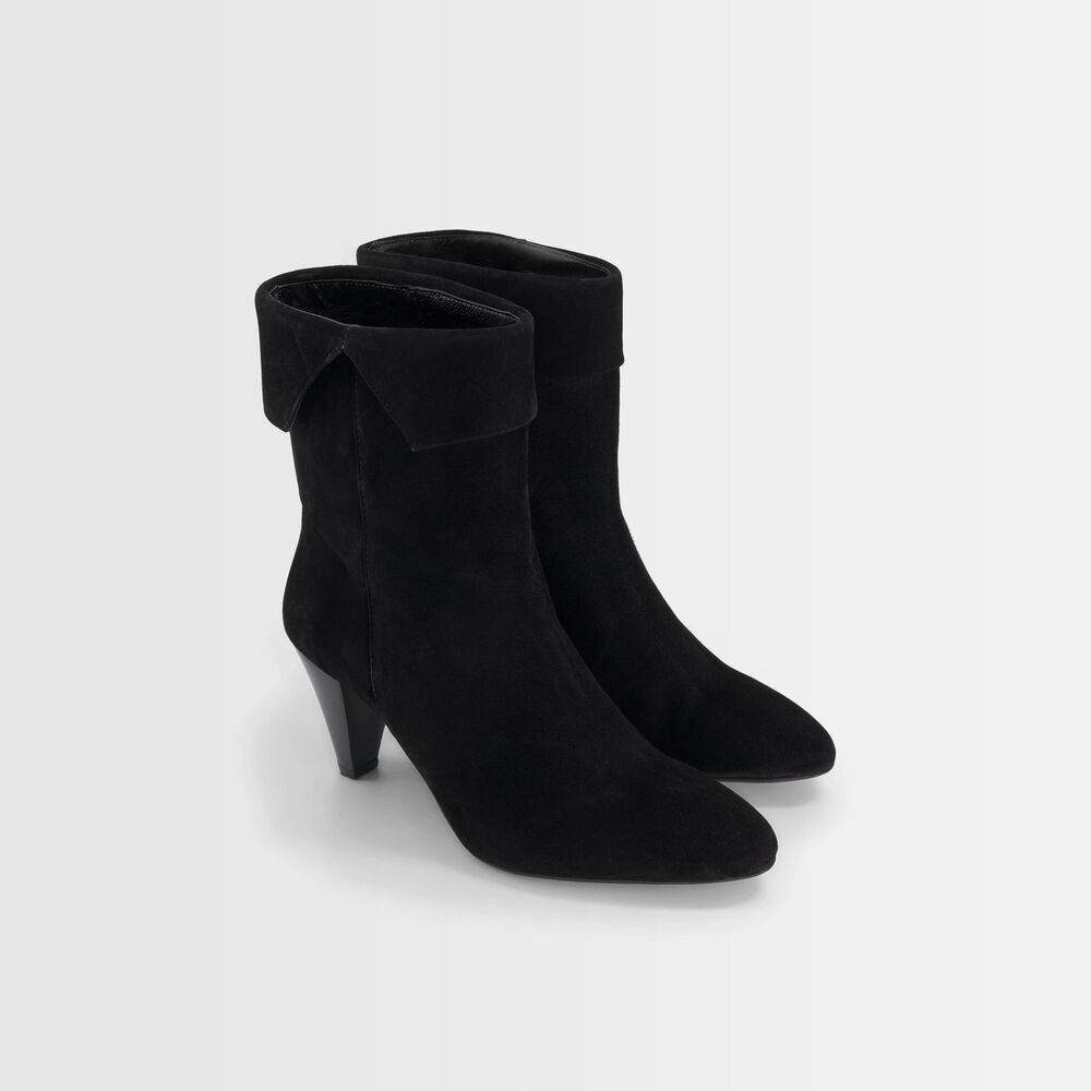 Valencia black high-heeled ankle boots noir.