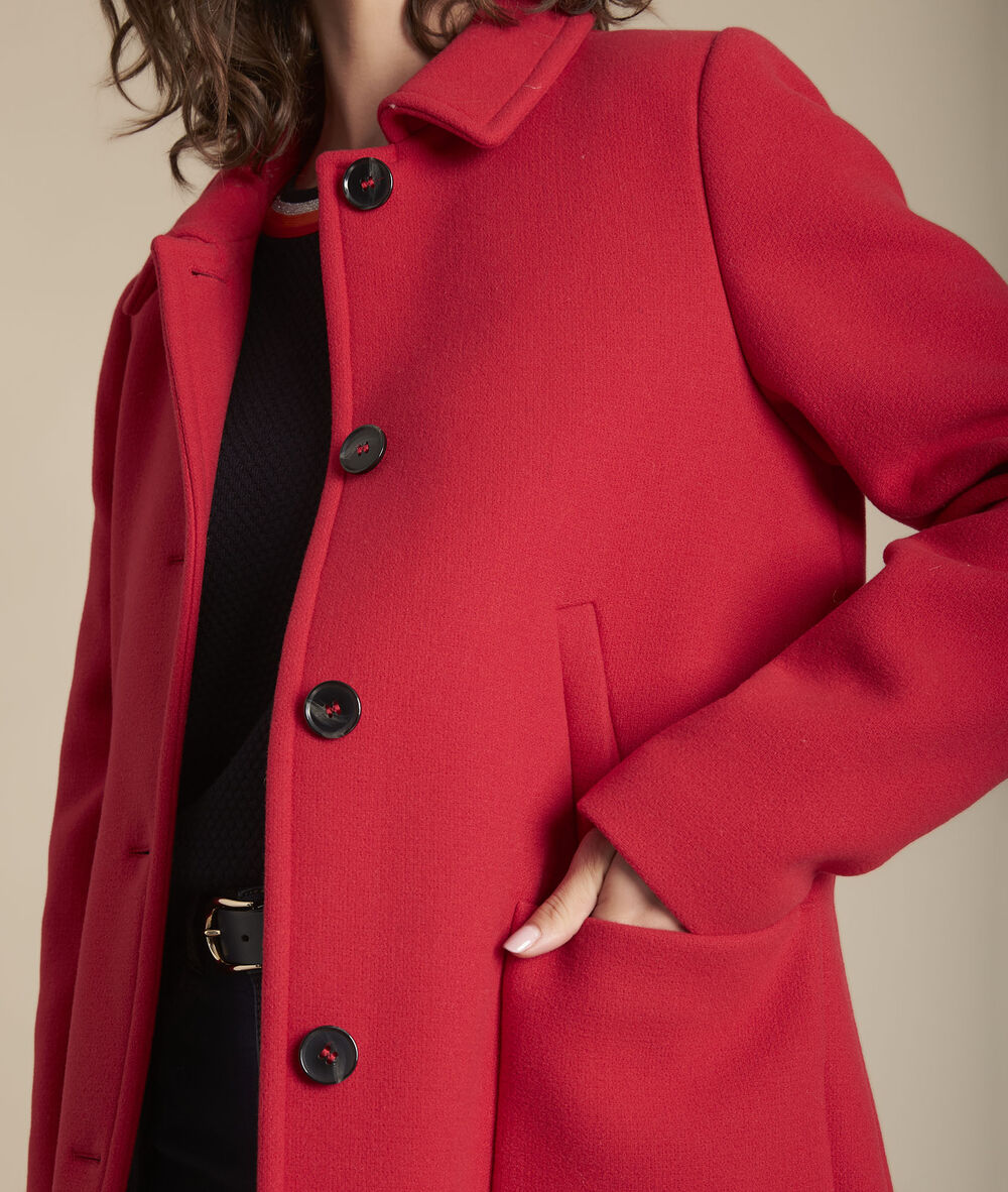 Terry Red Wool Coat Women Maison 123 Der mantel für behaglichkeit bei sauwetter. eur